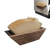 Coffee Filter Holder Magnetic, Solid Walnut Wood Coffee Filter Storage Organizer for Coffee Station, Holds Up to 100 V60-Style Cone Paper Filters, Side Mount for Espresso Machine or Fridge