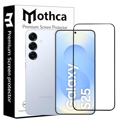 Image of Mothca Military-Grade Tempered Glass Screen Protector Compatible for Samsung Galaxy S25 with Edge to Edge Coverage - Case Friendly, Anti-Scratch & Bubble-Free Installation Kit