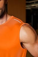 COOFANDY Sleeveless T Shirt Men Quick Dry Muscle Tank Top Orange Mesh Athletic Tanks for Men Summer Fitness Clothing XL — image 2