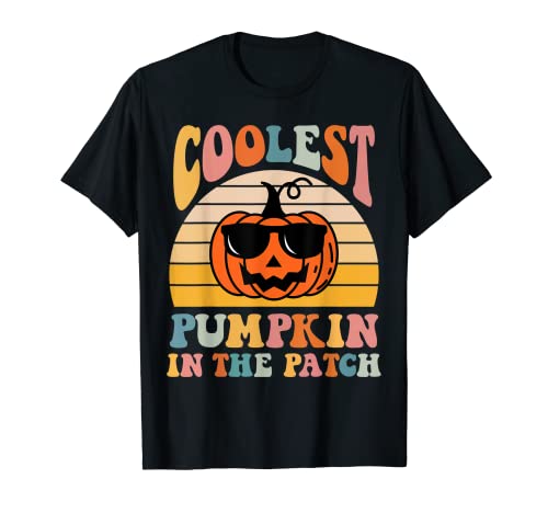 Scary Halloween Coolest Pumpkin In The Patch Retro Vintage Maglietta