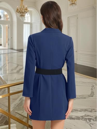 Image of Allegra K Blazer Dress for Women Notched Lapel Work Dresses with Belt