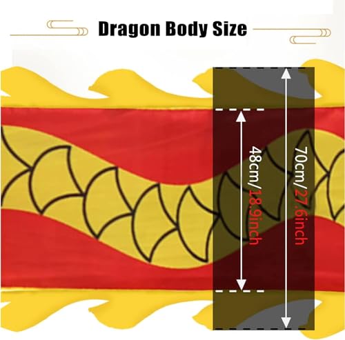 Dragón de baile de seda de 6m anti-enredos con cuerda para ejercicio dinámico 5
