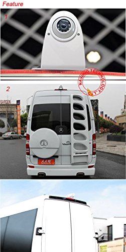 Night Vision 12 LED Waterproof Reversing System Car Rear View Camera + 4.3 "LCD Car Monitor for Viano Vito Transit Ducato VW Crafter T5 Master all other transporters with brake light at the roof - Image 3