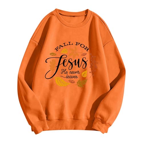 SUWBMHWE Fall for Jesus He Never Leaves Sweatshirts for Men Christian Jesus Sweatshirt Fashion Casual Crewneck Pullover4