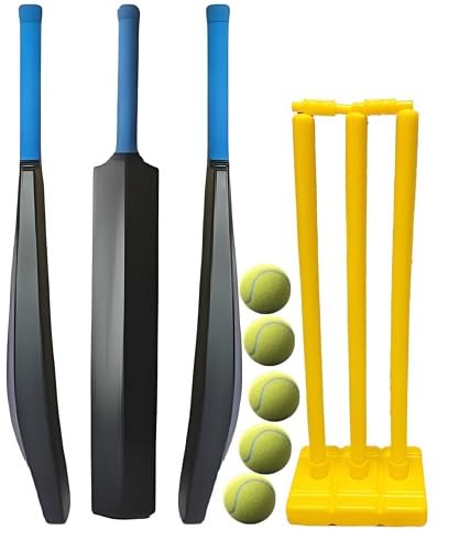 Cricket Set with PVC Bat, Plastic Stumps, 5 Tennis Balls-image-17