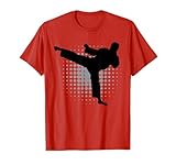 Taekwondo Kick Silhouette Karate Boys Girls Martial Arts T-Shirt