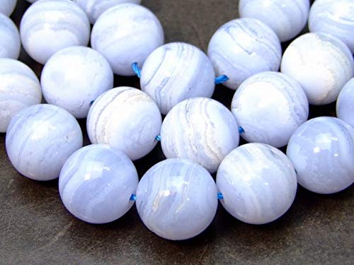 Amazon｜【hinryo】 4mm～16mm A ブルーレース アゲート 鑑別済 本物