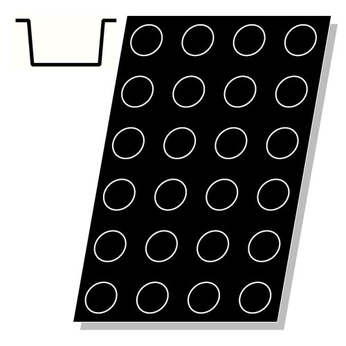 Sasa Demarle FP 01269 Flexipan 3.1-Ounce Cylinder Pan with 24 Molds