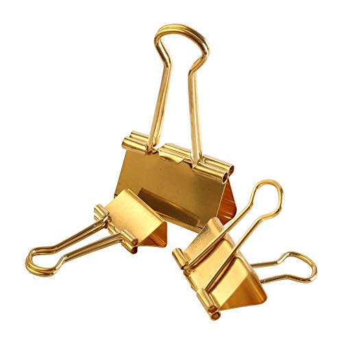 Z ZICOME 50 Pack Binder Clips Gold Assorted Sizes 1-14 inch 1 inch 34 inch