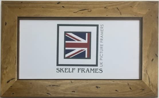 20" x 6" PANORAMIC PICTURE PHOTO POSTER FRAME WITH GLASS (Antique Pine Distressed)