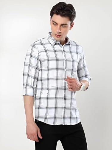 Image of GLORYBOYZ Men's Full Sleeve Checkered Casual Cotton Shirt S-2XL
