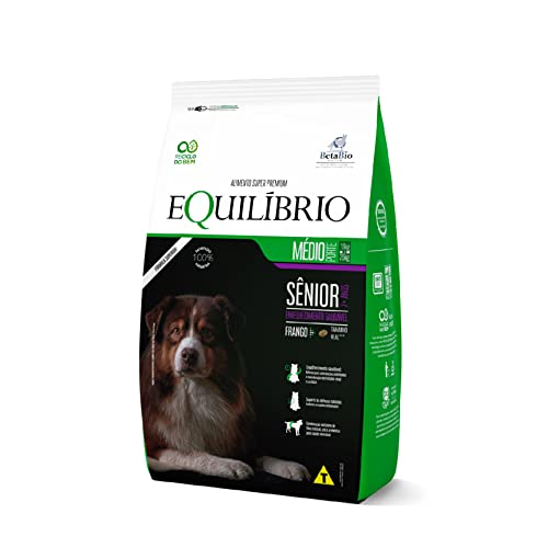 Equilíbrio Super Premium Cães Ração Cães Equilibrio Raças Médias Adulto Senior Frango 12Kg