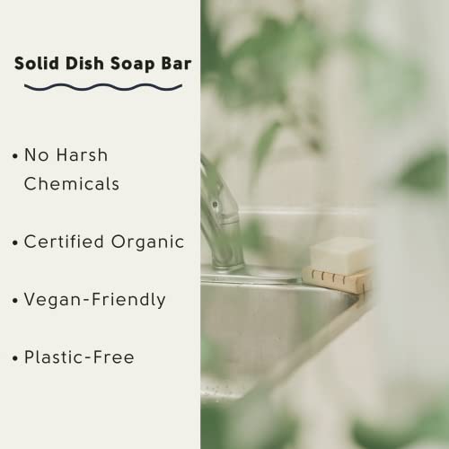 Image of Dish Washing Bundle Kit | Eco-Friendly Solid Dish Soap, Cedar Soap Tray, Bamboo Pot Brush | Organic & Vegan Ingredients, Non-Tox Dish Soap | 3pc. Set