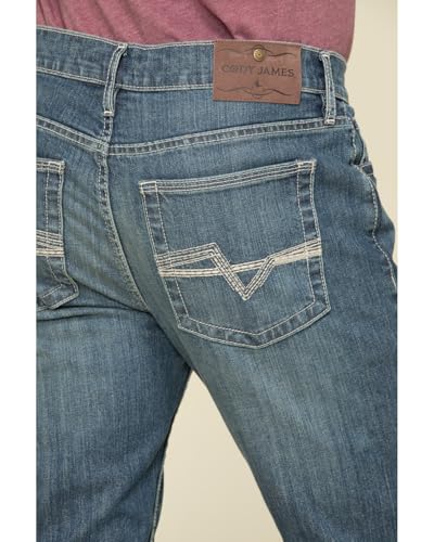 Cody James Men's Stone Cold Wash Jackson Slim Straight Stretch Denim Jeans Blue 38W x 34L US4
