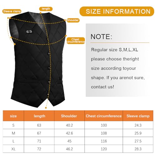 Beheizte Weste Damen & Herren, Heizweste Motorrad Fleece, Beheizbare Jacke USB, Weste mit 3 Stufen Temperatur, Wärmejacke Outdoor Waschbar Leicht Winter Camping Unisex (Schwarz, XL)