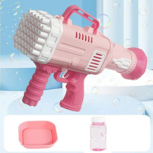 Xinfuquan Pompas de jabon,Pistola de Burbujas de jabon,Pistola Burbujas,45 Orificios Lanzador de Burbujas de Cohetes,para Uso en Interiores o Exteriores pompas de jabon Máquina de Burbujas Portátil Cover
