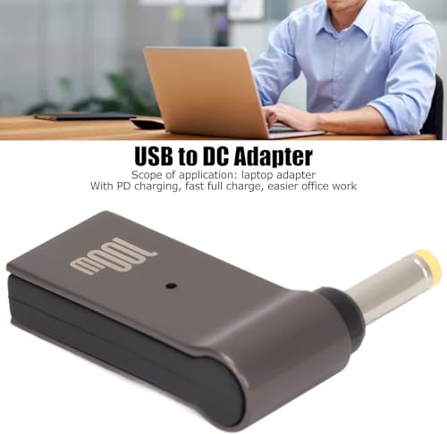 Image of ETZIN 100W PD USB Type-C to Male DC Power Supply Converter Charging Adapter for HP Compaq Presario, Pavilion, Business, Series DV ZT ZE (4.8MM X 1.7MM)