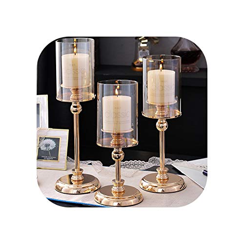 Candle Holders Luxury Metal Glass Candlesticks for Candles Home Decoration for HolidayChristmas