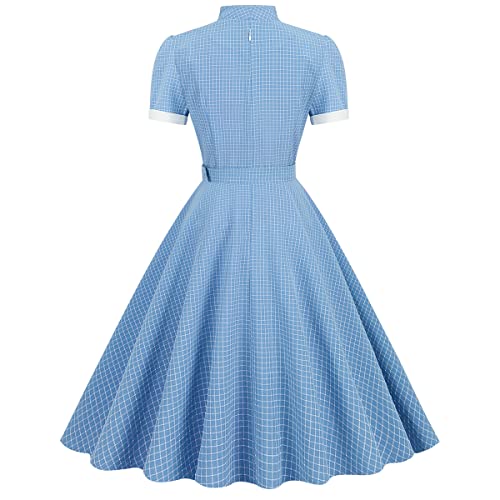 Image of ODIZLI Women's Summer Retro Vintage Sleeveless Floral Polka Dot Print Midi A-line Dress S-2XL