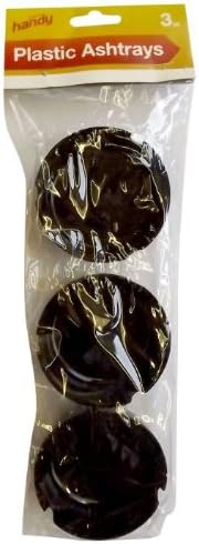 3 x Plastic Melamime Black Ashtray 3inch dia
