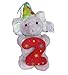 Peluche Elliot L' Elefantino Con Numero 2 Rosso - 25 Cm PS 07269