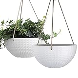 Solución versátil para los adictos al verde - El orificio de drenaje en la parte inferior de cada maceta facilita la preocupación por el exceso de agua para crear un entorno saludable para sus plantas y flores favoritas. Le encantará adornar el interior, por ejemplo, el salón, la cocina, el baño, las esquinas o disfrutar de ellos al aire libre en su patio, cubierta, jardín, etc. Tamaño: 25(D)Superior*11,8(H) cm