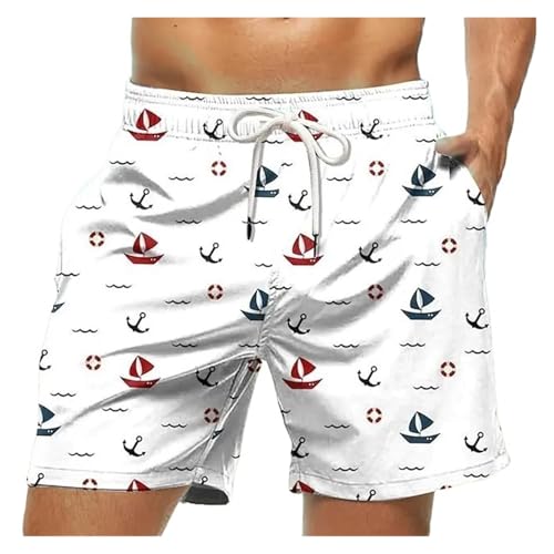 Mens Shorts 2PCS Men's Board Shorts Swim Trunks Elastic Quick Dry Short Beach(Color1,XL)