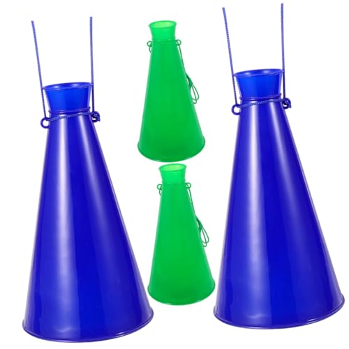 POPETPOP 4pcs Cheer Megaphone Set Plastic Noisemakers for Sports Games Party Favors and Outdoor Events Lightweight and Portable Cheer Props for Fans and Cheerleaders
