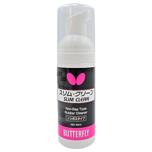 Butterfly Slim Clean (Professional Foam Type Rubber Cleaner) - Non-Gas Type Cleaner for Your Table Tennis Paddle Rubbers, Helps Remove Dirt, Dust, and Oil