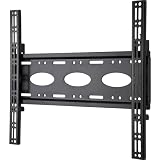 B-Tech BT8441/B - Supporto universale a parete fisso per schermi piatti con regolazione laterale, adatto per schermi di medie e grandi dimensioni fino a 80 kg, collare compatibile con montaggio su