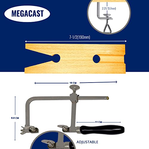 Megacast 3 in 1 Professional Jeweler's Saw Set Saw Frame 144 Blades Wooden Pin Clamp Wood Metal - Thumbnail 2