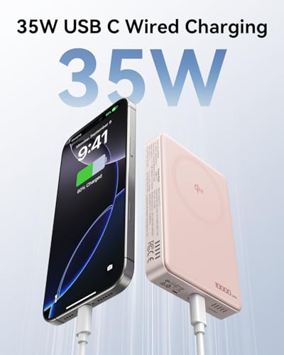Magnetic Portable Charger for iPhone with Active Cooling, 10000mAh [Alloy-Made] Qi2 15W Magsafe Power Bank with Stand, 35W USB C for Samsung, Wireless Battery Pack for iPhone 17/16/15 Series - image 5