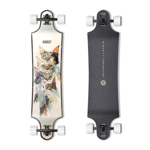 MINORITY Downhill Maple Longboard Skateboard | 40-inch Drop Trough Deck | Made for Cruising Ride