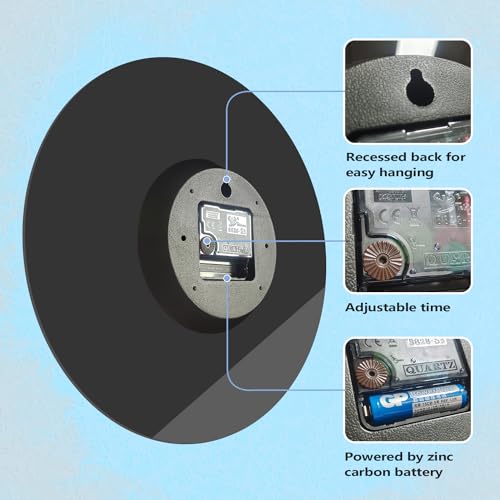 The Geeky Days GIT-01046B Reverse Wall Clock 12 Inch Unusual Numbers Backwards Modern Decorative Clock Watch Excellent Timepiece thumb #4