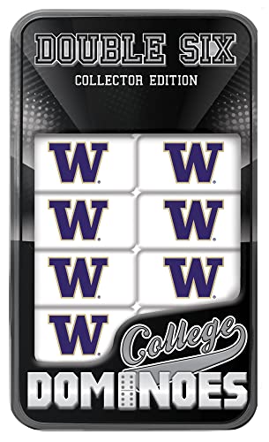 Masterpieces Game Day - NCAA Washington Huskies - 28 Piece Team Logo Double Six Domino Set
