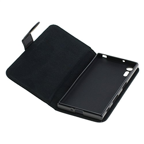 Mobilfunk Krause Book Hülle Etui Handytasche Tasche Hülle für Sony Xperia XZs (Schwarz)