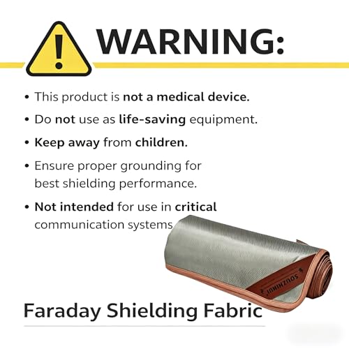 SOUZHIHUI Faraday Abschirmtuch – 5G/WLAN/RF/GPS/Bluetooth Signal Shielding Fabric | EMF/EMP Schutz für Elektronik & PC-Tower | Datenschutz & Geräteabschirmung(39\ L × 39\ W)