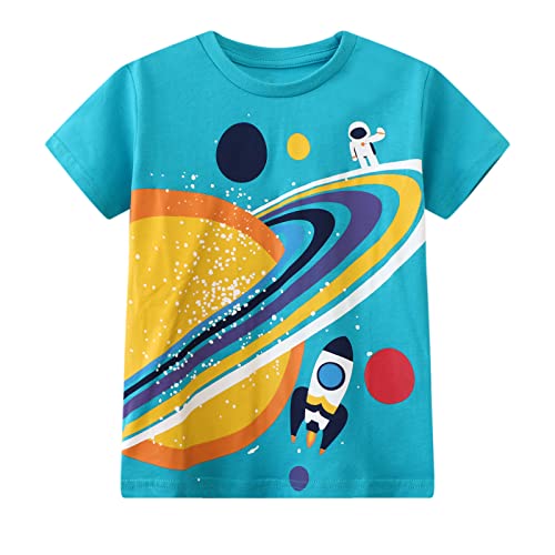 Image of Toddler Boys' Short Sleeve Tees Cotton Casual Graphic Crewneck Summer Top Clothes T-Shirts