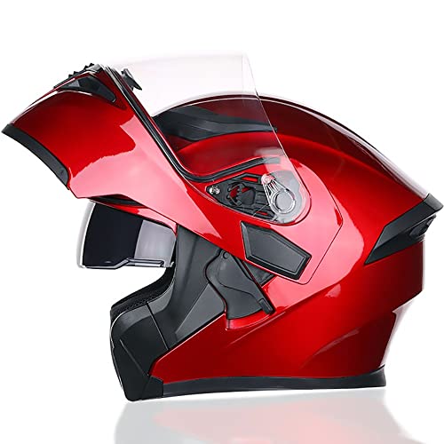 Letetexi Bluetooth Slot Integrado Casco Moto Modular HD Negro Marrón Lente Auriculares y Micrófono Integrados Casco de Carreras de Cara Completa Diseño 54~63CM Cover