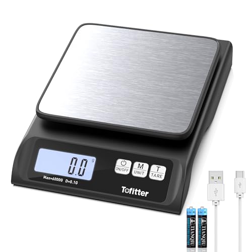 Tofitter Digital Kitchen Scales Food Scales, USB-C Rechargeable, 0.1g/0.01oz/0.001lb High Precision – For Baking, Cooking & Meal Prep.Tare Function.Removable Stainless Steel Platform-Easy To Clean.