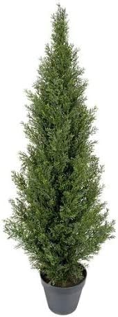 One UV Rated Outdoor Artificial 4 Foot Cedar Topiary Tree by Silk Tree Warehouse