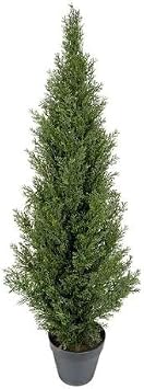 One UV Rated Outdoor Artificial 4 Foot Cedar Topiary Tree by Silk Tree Warehouse