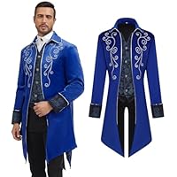 AFJIODUV Abrigo estilo steampunk vintage para hombre, de manga