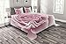 ABAKUHAUS Blassrosa Tagesdecke Set, Rosenblätter Schönheit, Set mit Kissenbezügen Romantischer Stil, für Doppelbetten 220 x 220 cm, Pale Pink White