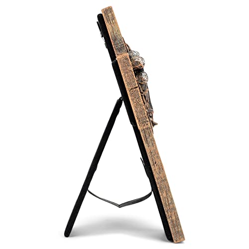 Lighthouse Christian Products Crown Of Thorns Rough Woodgrain 7 Inch Cast Stone Cross Figurine #TOP2