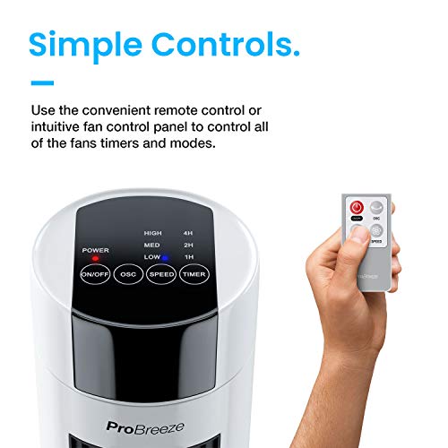 Pro Breeze Ventilatore a Torre Oscillante 100cm