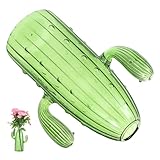 Encanto decorativo: el de vidrio con forma de cactus sirve como un elemento decorativo encantador, ideal para agregar un toque de estilo a su hogar. decoración del hogar con jarrones, jarrones vintage