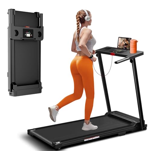 ApexNexus Treadmill with Handles, Portable Small Treadmills for Home and Office, 3.0HP Folding Walking Pad with 300 lbs Capacity, Cup Holder, LED Display and 12 Preset Programs
