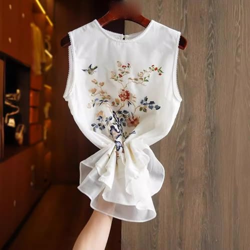 Chaleco de verano para mujer elegante en organza con bordado oriental premium 3