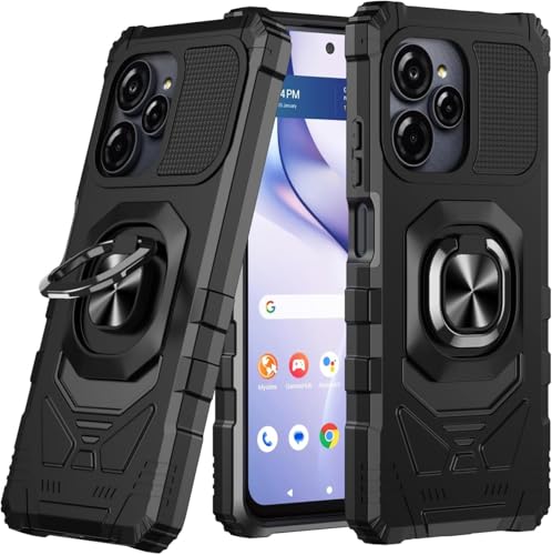 Coque BLU View Speed Ultra 5G Eaglecell antichoc avec anneau support noir
